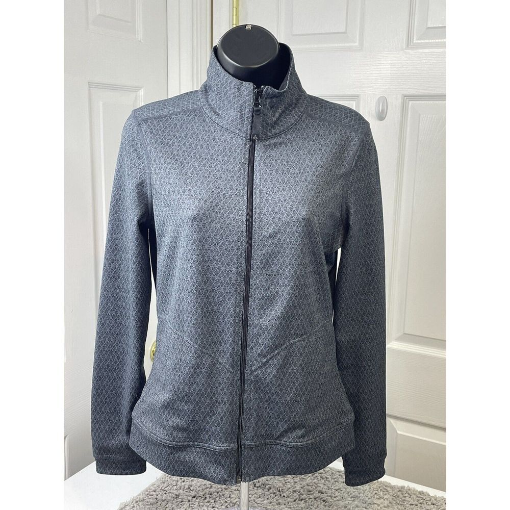 prAna‎ Women Charcoal Gray Zip Up Mock Neck L/S Jacket size S.